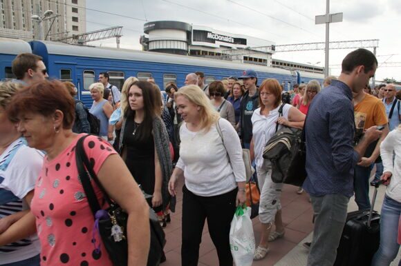 В Минск прибыли первые пассажиры электропоезда Stadler из Гомеля
