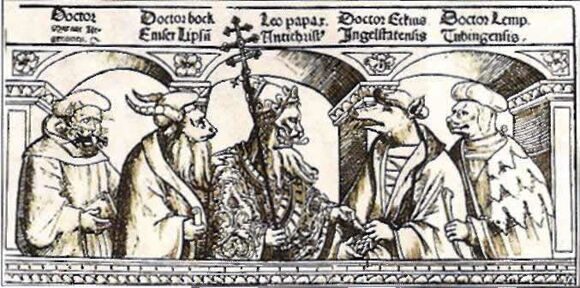 Карикатура на католические ордена, 16 век.