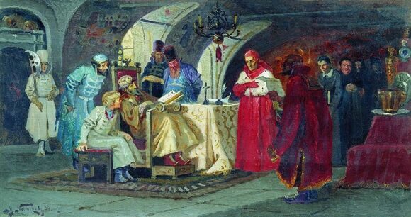 Папские послы у Ивана Грозного, Мих. Нестеров, 1884