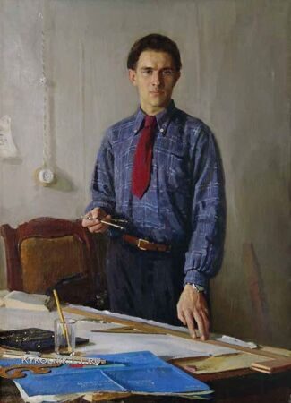 Савинов Глеб Александрович  (1915-2000) «Портрет студента (Сталинский инженер)» 1952