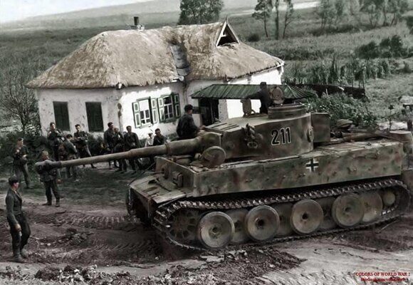 Гитлеровские танки в деревне