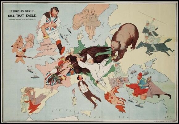 «Убей этого орла». Карикатурная карта Европы времён Первой мировой войны