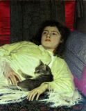Девушка с кошкой, Крамской
